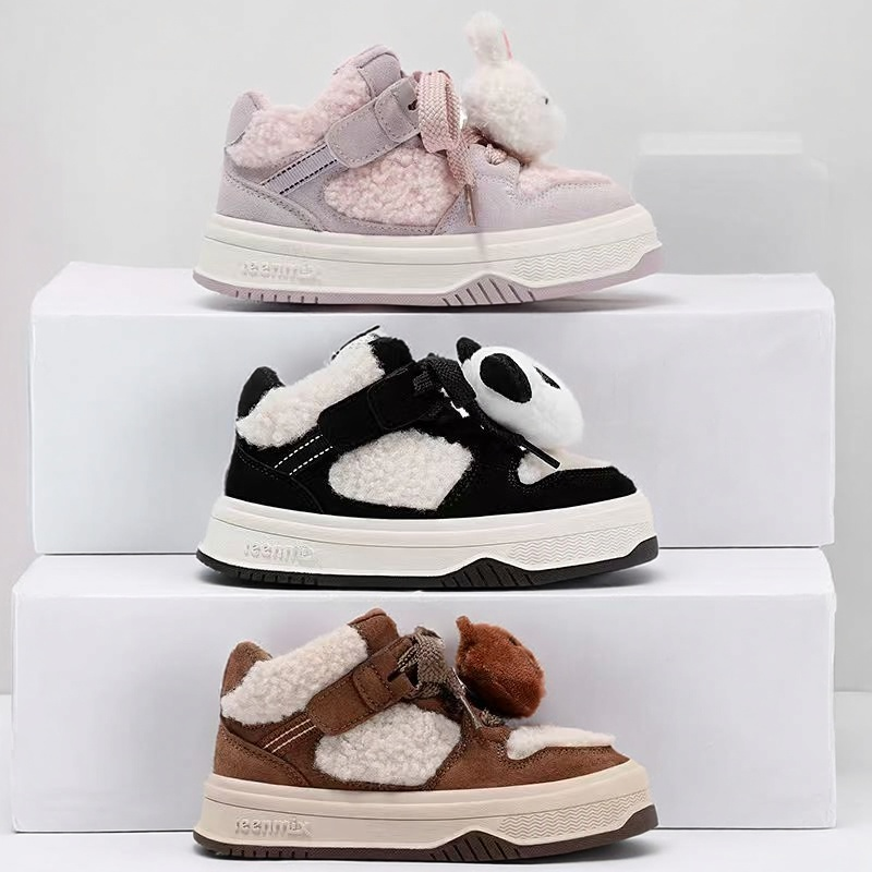 【所有女生直播间】天美意儿童动物萌趣板鞋二棉鞋2025冬季新款主图