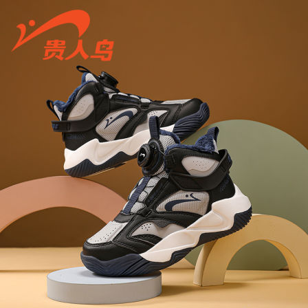 贵人鸟男童鞋加绒鞋秋冬季2025新款老爹鞋防滑耐磨大童保暖运动鞋