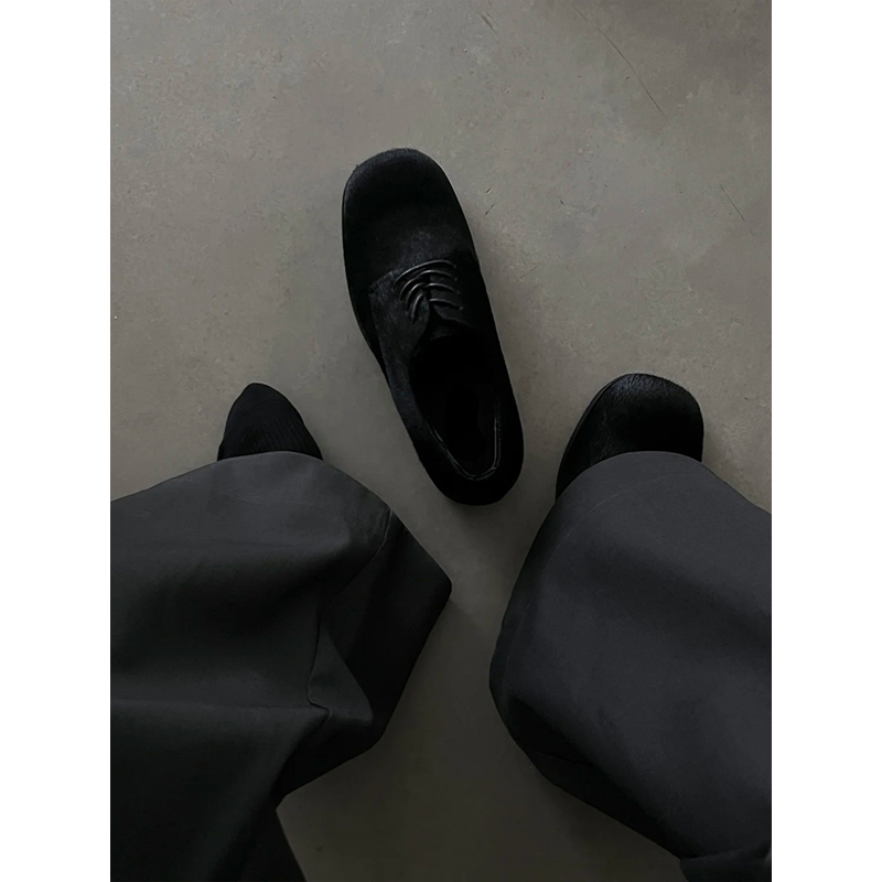 潮牌老钱风极简乐福德比鞋男士2025新款黑色方头通勤正装休闲皮鞋主图