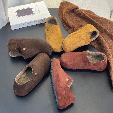 XGXC冬季加绒保暖勃肯鞋一脚蹬软底小土豆棉鞋时尚休闲鞋XG1032J