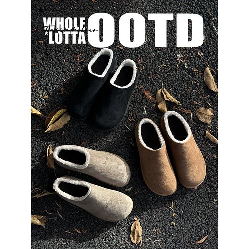 NewRockStarChoppa小土豆懒人穆勒鞋 冬季加绒勃肯鞋保暖包头拖鞋主图