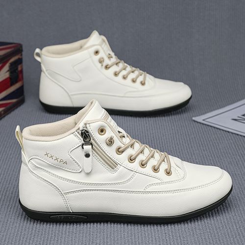 【设计师款】男鞋2025秋冬新款时尚休闲中帮皮鞋防水防滑运动豆豆鞋主图