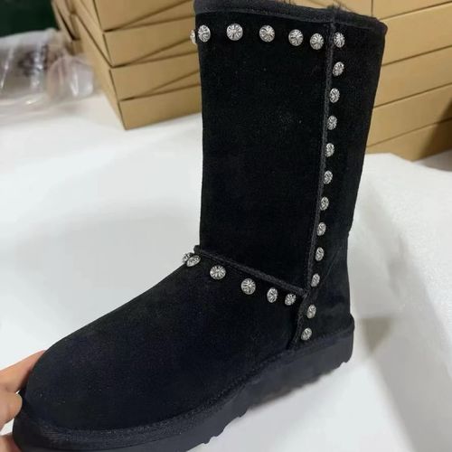 【柠檬精选】冬季时尚雪地靴黑色中筒设计师百搭欧美主图