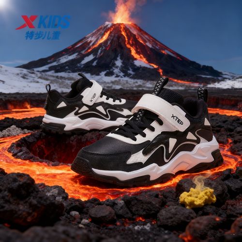 特步儿童鞋秋冬软底减震运动鞋百搭休闲鞋【熊猫鞋加绒款】9412主图