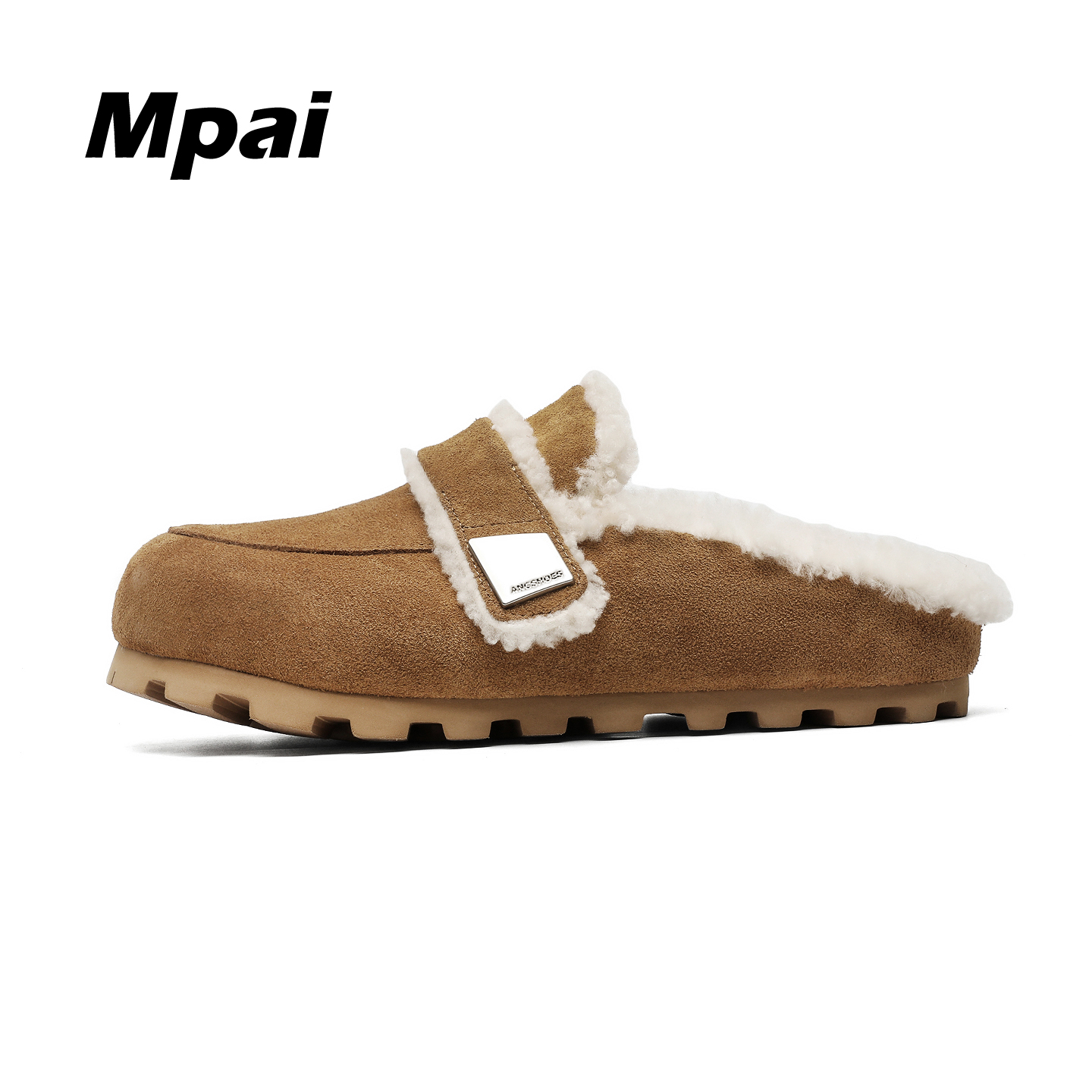 梦牌 时尚复古勃肯鞋冬季加绒加厚保暖防滑情侣休闲包头半拖男女主图