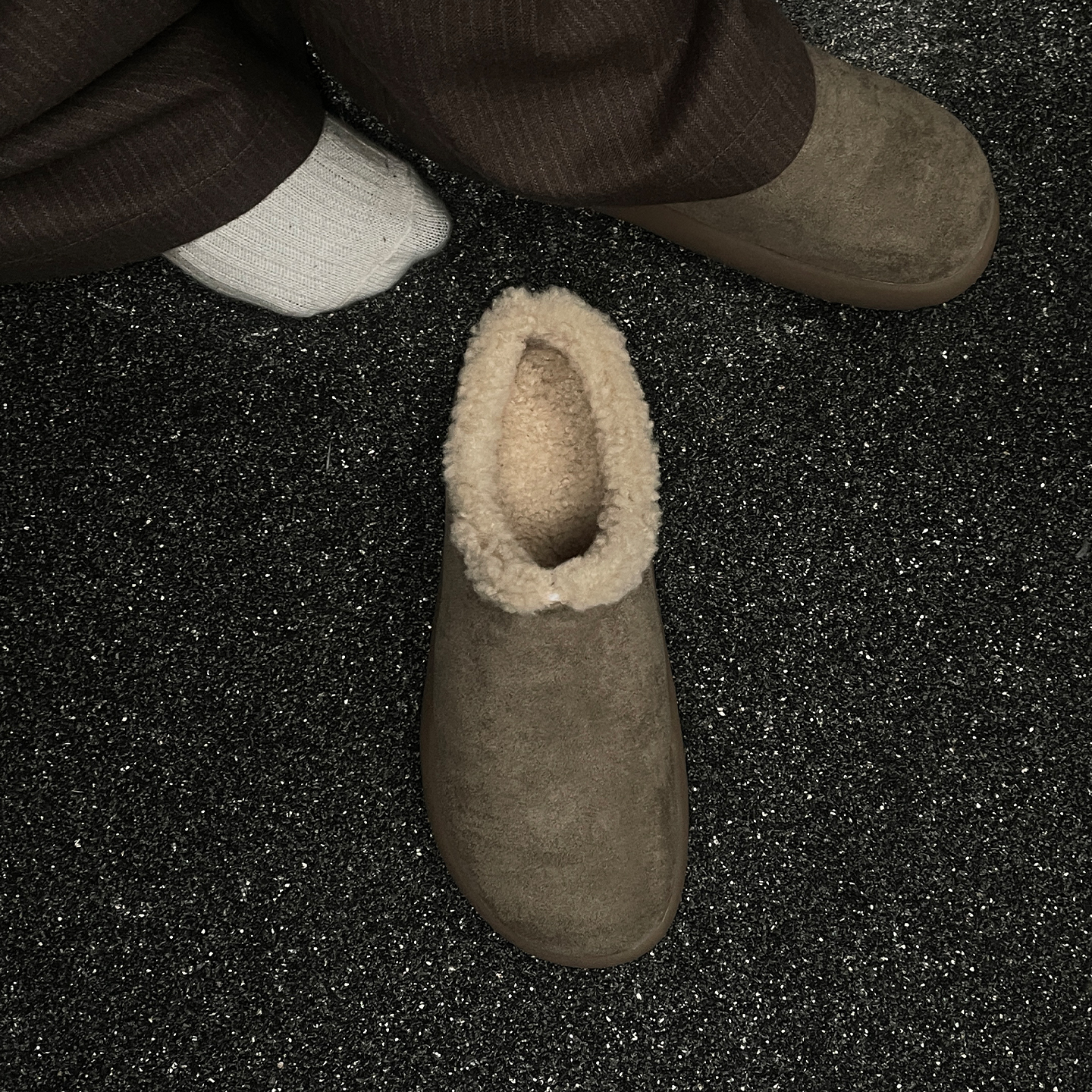 雪地棉靴男士2025新款冬季加绒勃肯全包懒人穆勒户外休闲毛毛棉鞋主图