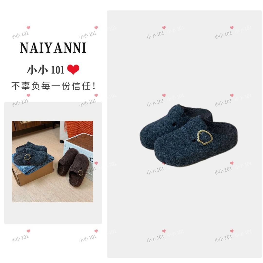 TD53暖冬搭子~时尚高级勃肯2025冬新款厚底增高包头半拖FZNDD090主图