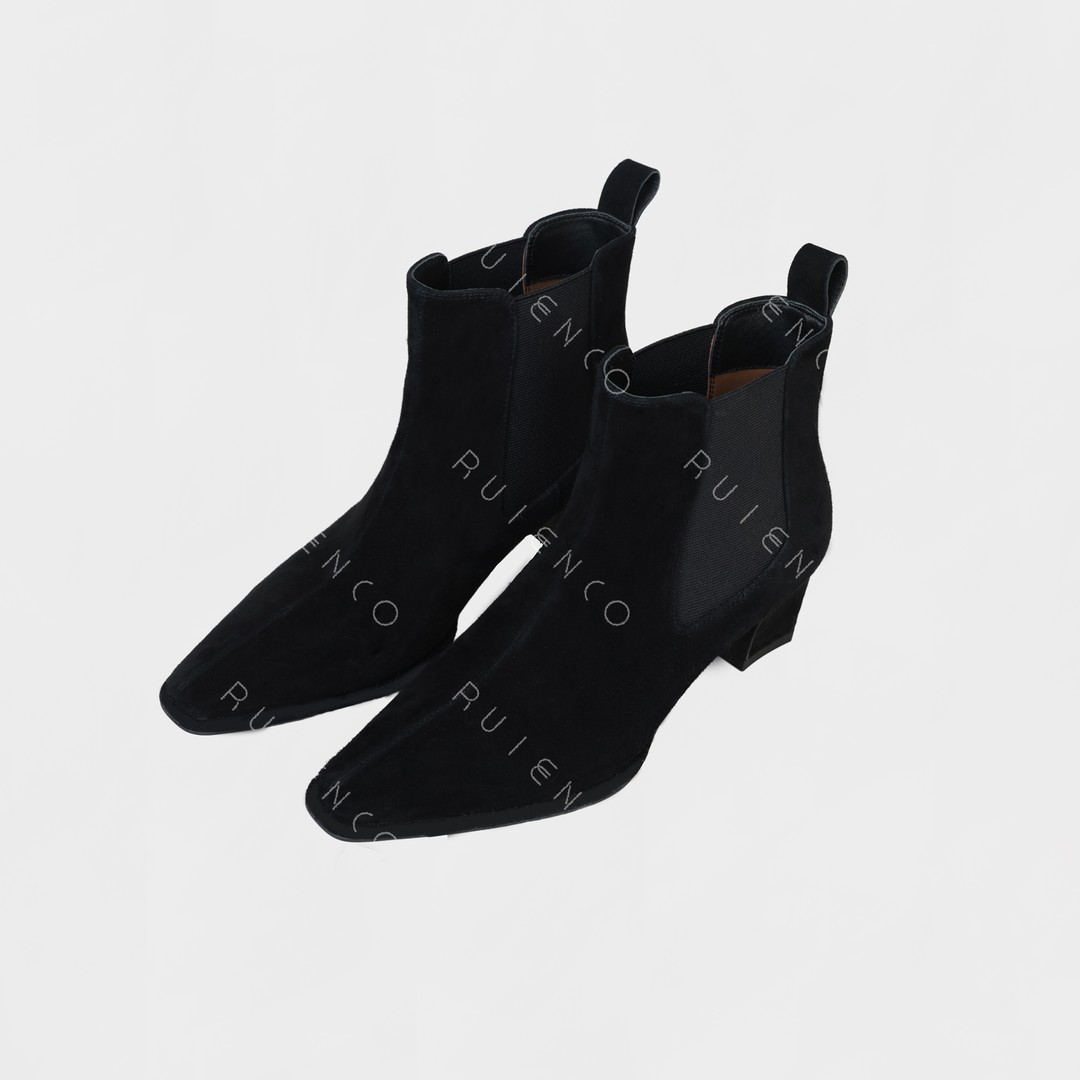 我是摩羯 切尔西瘦瘦靴 牛反绒橡胶大底英伦风时尚百搭靴子主图