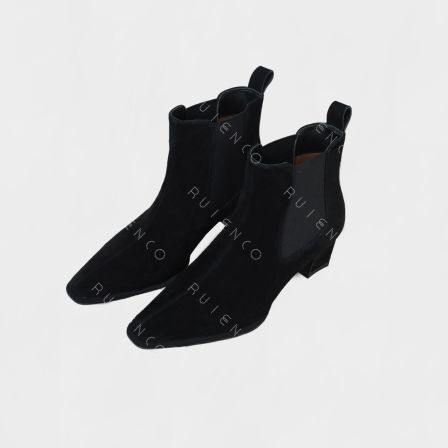 我是摩羯 切尔西瘦瘦靴 牛反绒橡胶大底英伦风时尚百搭靴子