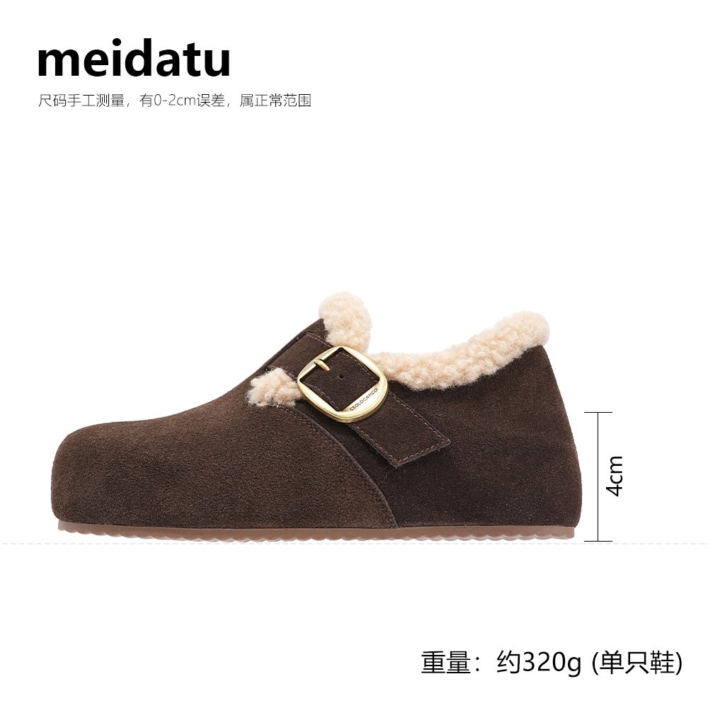 美哒兔复古加绒保暖全包勃肯鞋X176主图