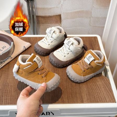 【现货秒发】冬季宝宝鞋子女宝学步鞋婴幼儿软底高帮棉鞋加绒保暖