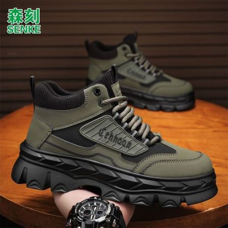 森刻2025秋冬新款男士高帮马丁靴厚底运动潮鞋工装百搭防滑老爹鞋