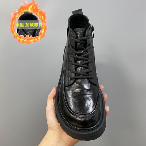 2025秋冬季牛皮新款韩版百搭欧货高级感高腰男鞋帅气潮流时尚主图
