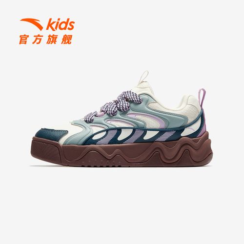 奶昔安踏儿童女大童板鞋2025秋冬季复古厚底防滑耐磨甜酷出街百搭主图