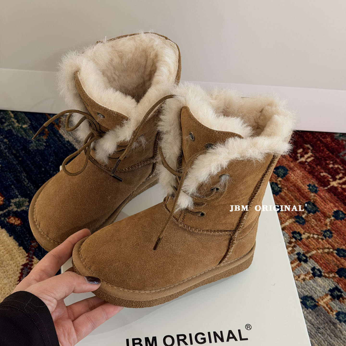 JBM 女童长筒保暖雪地靴2025冬季新款儿童加厚抗寒东北中筒靴棉鞋主图