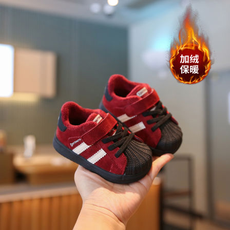 宝宝鞋子男宝冬季加绒保暖棉鞋软底婴儿学步鞋一岁女小童运动板鞋