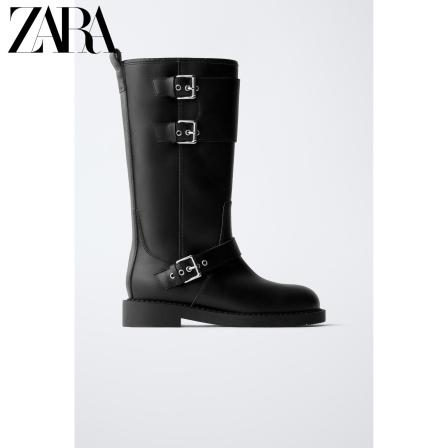 ZARA2025冬季新品 儿童鞋女童 机车款休闲高筒靴 2005630 800