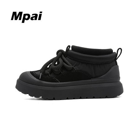 梦牌 时尚户外雪地靴冬季加绒加厚保暖厚底情侣东北防寒棉鞋男女