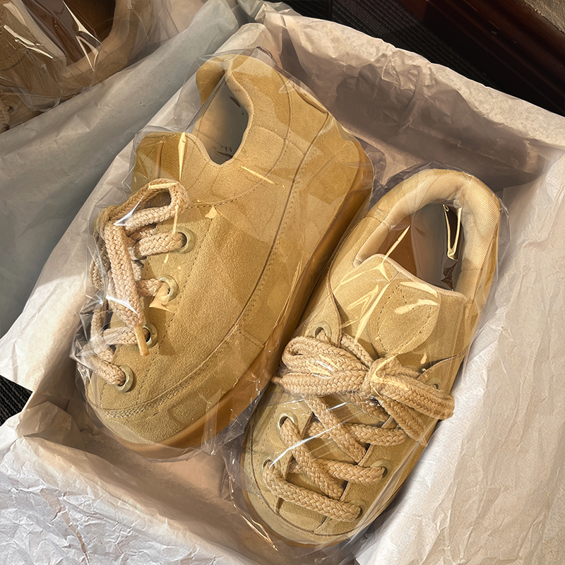 王嘉尔同款复古小胖丁面包鞋男女款秋季厚底增高潮男鞋百搭休闲鞋主图