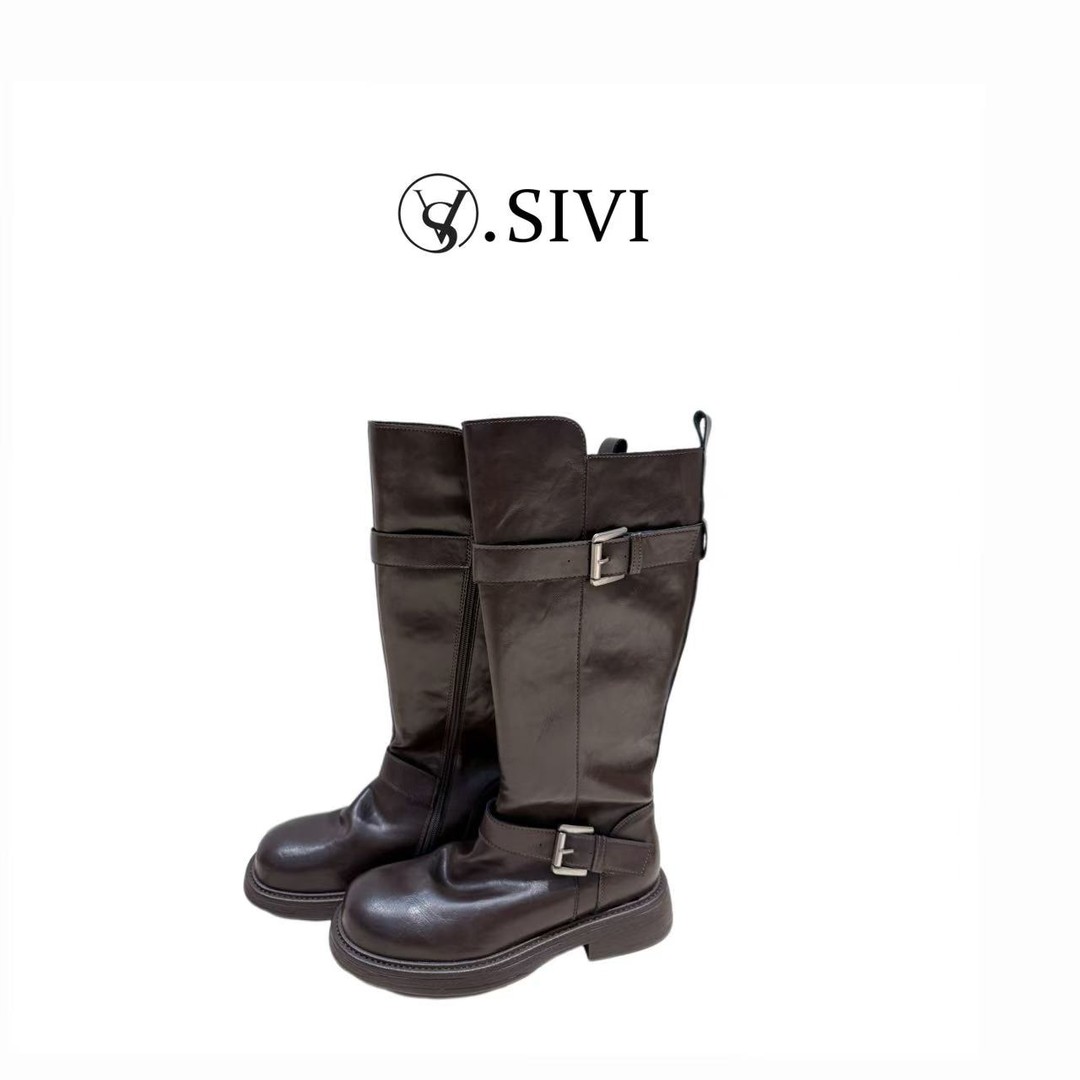 熙薇品牌2025冬季新款时装靴百搭新款时尚加绒长筒靴H6622主图