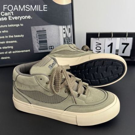 Foamsmile|  高帮冬季加绒干净男鞋潮2025学生运动潮流小众板鞋潮