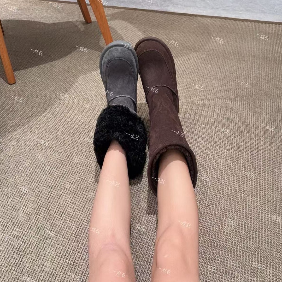 一点五隐形增高14厘米雪地靴一脚蹬小个子专属保暖棉鞋原创筒鞋主图