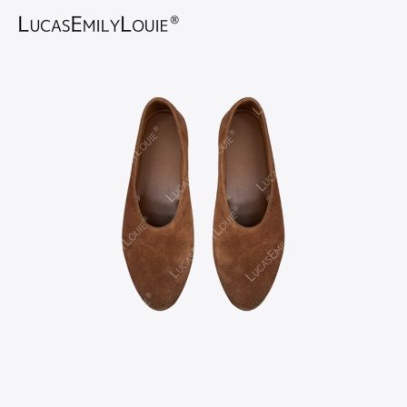 LUCASEMILYLOUIE欢姐0220复古做旧绒面皮浅口一脚蹬平底鞋250121