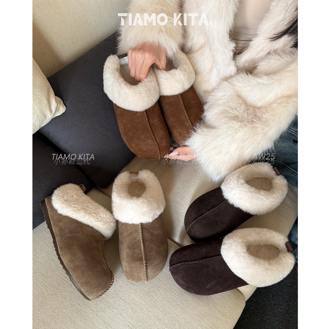 「KITA 袋鼠」牛绒~勃肯鞋雪地靴加绒隐形增高6cm时尚单鞋121-786主图