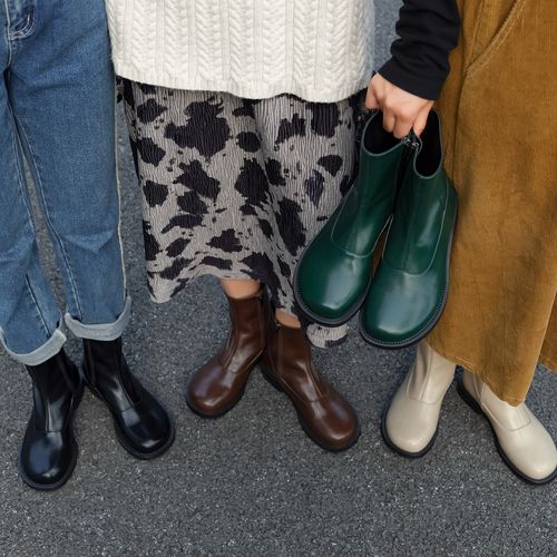 玛速主义2025年冬平底马丁瘦瘦靴女冬百搭单靴英伦风短靴加绒靴子主图