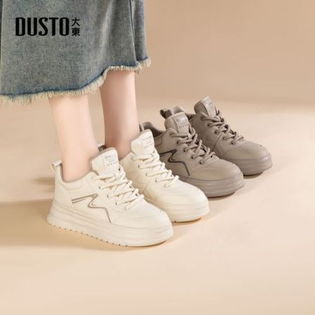 大东女鞋厚底板鞋2025冬季加绒保暖休闲百搭舒适轻便小白鞋1353