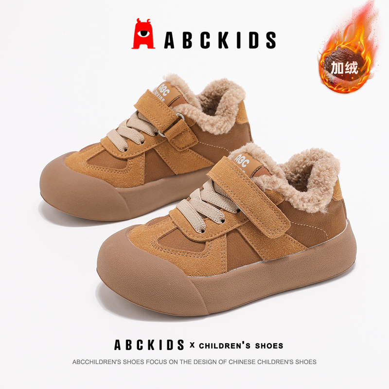 ABCkids童鞋儿童加绒高帮板鞋冬季女童二棉运动鞋秋冬保暖大棉鞋主图