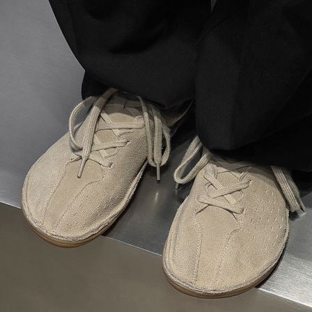 平底2025新款徒步舒适赤足鞋懒人极简复古德训鞋男士休闲皮鞋通勤