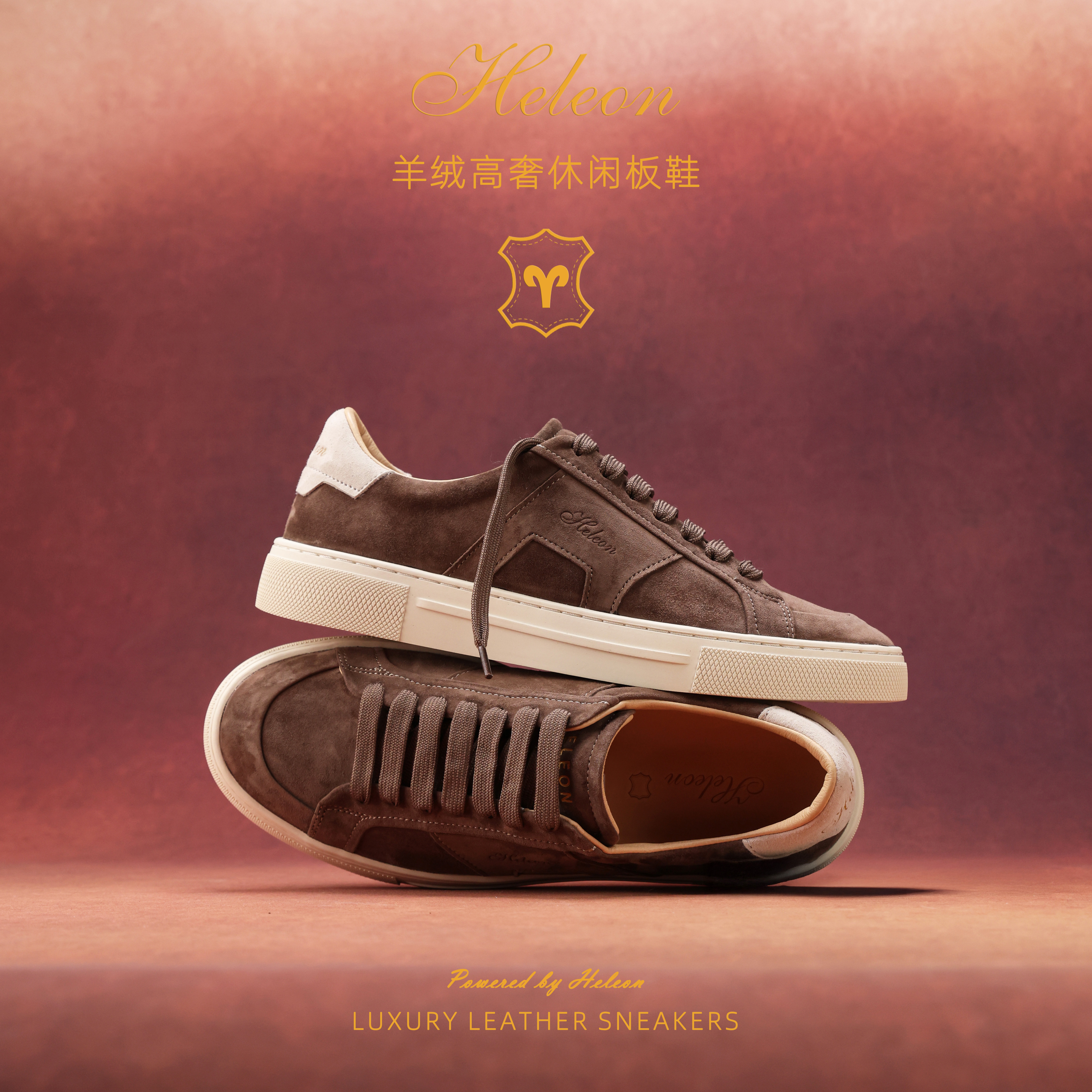 【意大利羊绒皮】老钱风手工男鞋 25新款复古柔软全皮休闲板鞋主图