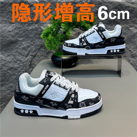 莆田男鞋秋季国潮小众原创设计感板鞋内增高运动休闲板鞋百搭潮鞋