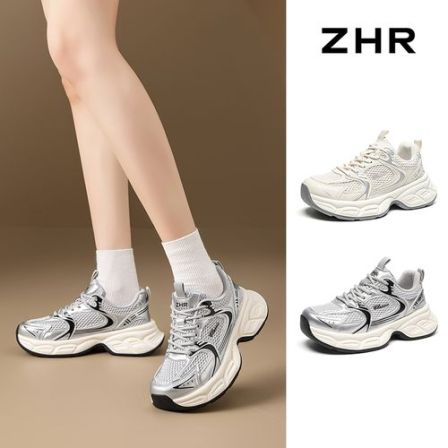 【ZHR则则】5CM厚底增高老爹鞋女时尚百搭潮流软底轻便休闲鞋IF83