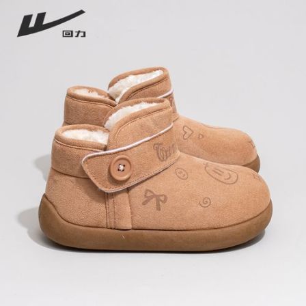 回力雪地靴女2025冬季新款厚底加绒加厚保暖休闲百搭一脚蹬棉鞋子