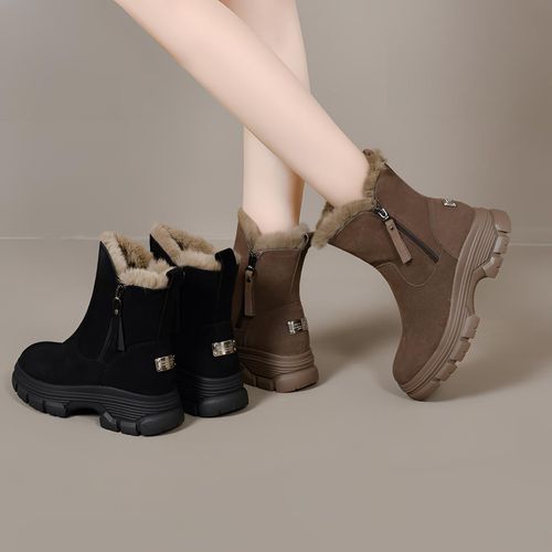 xizi/昔子679新款短靴加绒雪地靴保暖百搭大棉靴冬马丁靴冬季加厚主图