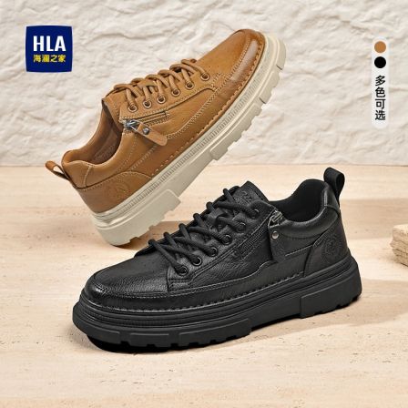 HLA/海澜之家男鞋新款秋冬季低帮舒适时尚复古经典休闲增高工装鞋