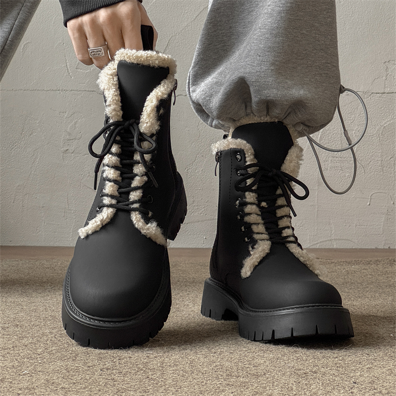 马丁靴男冬季2025新款加绒加厚保暖棉鞋防寒机车靴零下40°雪地靴主图