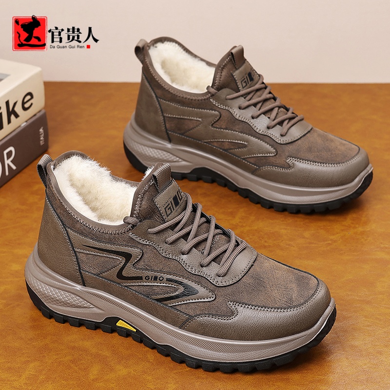 男士棉鞋加厚加绒保暖冬季2025新款户外运动防滑羊毛鞋雪地靴男款主图