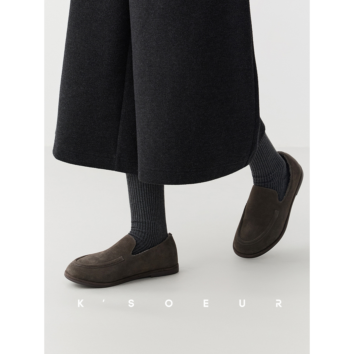 K姐 极简老钱风毛毛乐福鞋 优雅气质加厚加密的羊羔卷毛保暖主图