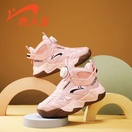 贵人鸟女童鞋时尚加绒大棉运动鞋2025秋冬季新款防滑耐磨革面跑鞋