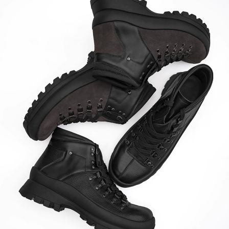 NO LOGO / 牛反绒拼接小牛皮户外中高帮Hiking Boots登山靴