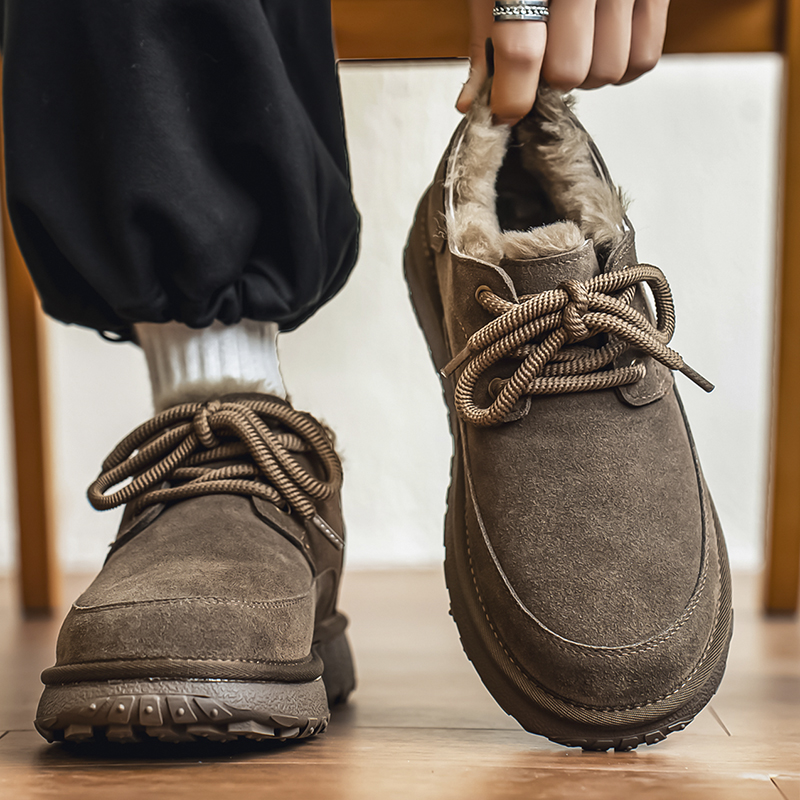雪地靴男款冬季加绒加厚东北男鞋保暖防寒棉靴户外面包鞋翻毛棉鞋主图