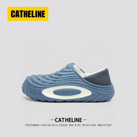 美国CATheline潮牌棉拖鞋男2025冬季新款踩屎感加绒保暖包头棉鞋