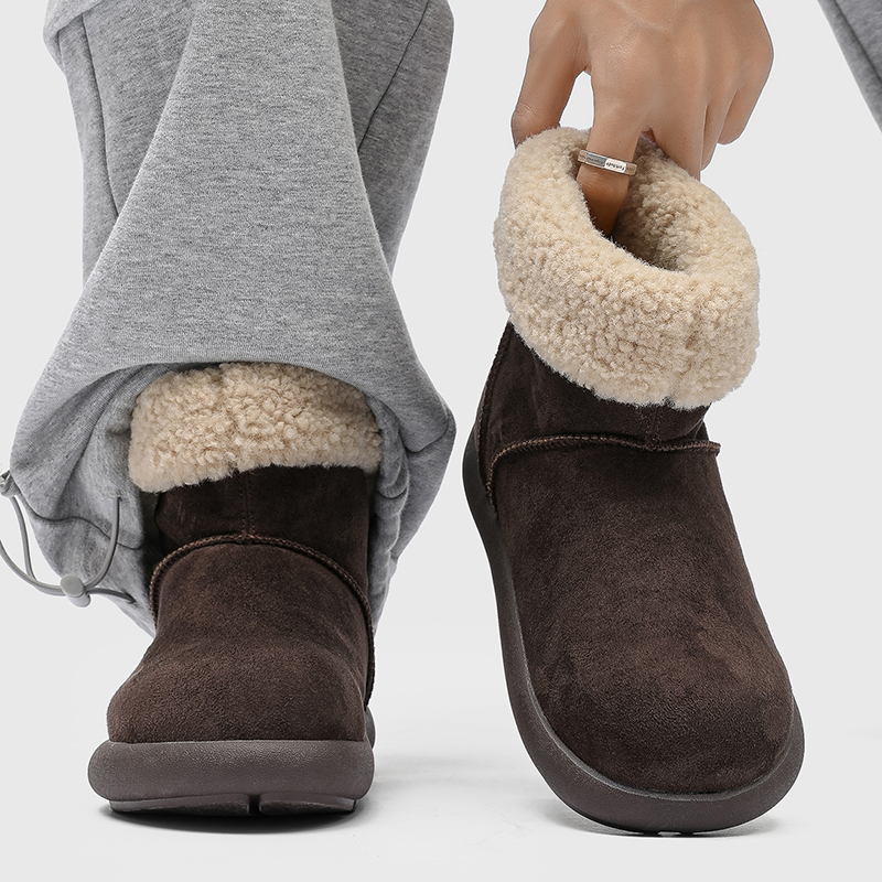 冬季新款小土豆加绒加厚雪地靴男女防滑防寒穆勒懒人情侣毛毛棉鞋主图