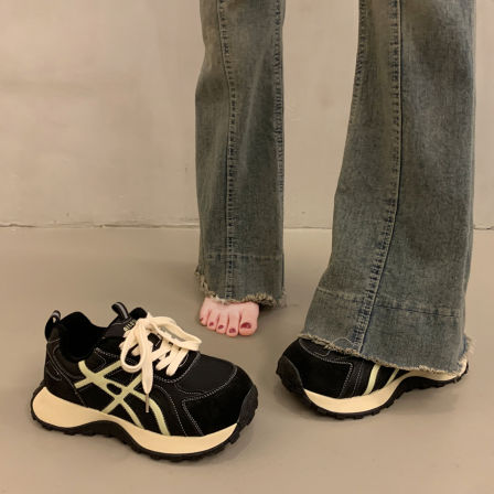 厚底加绒老爹鞋女2025新款秋冬季女鞋子网红百搭阿甘鞋休闲运动鞋