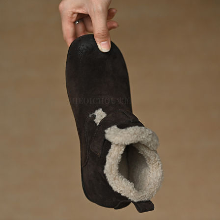 复古圆头平底加绒保暖雪地靴女2025冬季新款毛毛鞋棉鞋何其丑女鞋