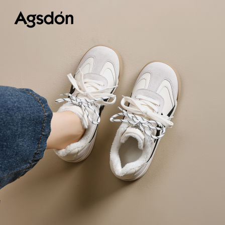 奥古狮登加绒德训鞋女2025新款冬季内增高休闲雪地靴运动保暖棉鞋