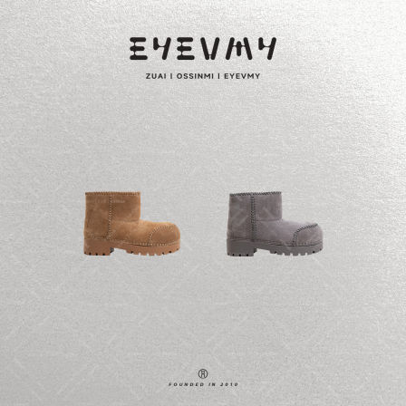 【手工缝线大头靴】高丝光反绒羊毛一体短靴厚底雪地靴ST51WK071